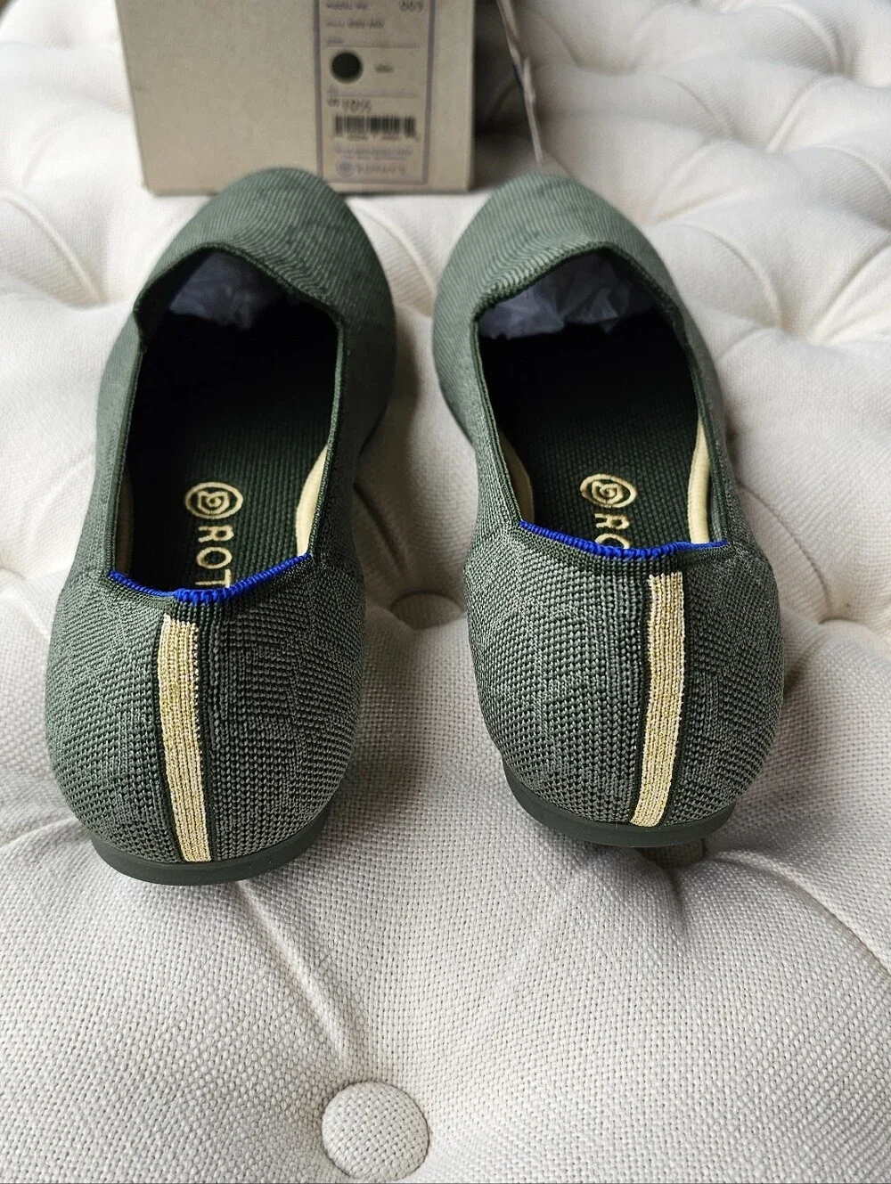New! Rothy's Sz 10.5 Loafers Womens Flats Giraffe Safari Green Rothys Shoes